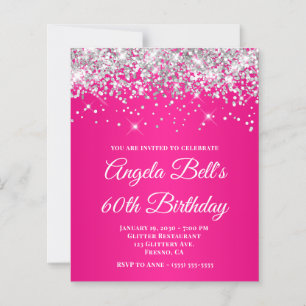 Paillettes Argent Rose Chaude Ombre 60e Anniversai
