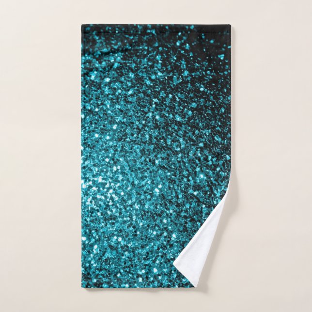 Paillettes bleu aqua scintillantes (Serviette à main)