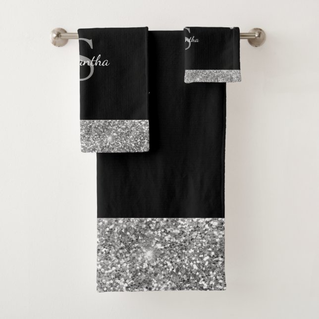 Paillettes Chic Gouttes Étincelantes Monogramme Ar (En situation)