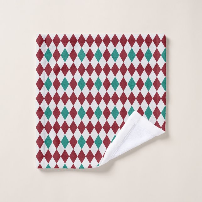 Paillettes de diamant rouge et bleu (Gant de toilette)