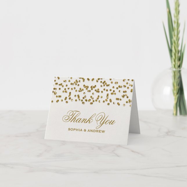 Paillettes de Luxe Doré Confettis Merci (Devant)