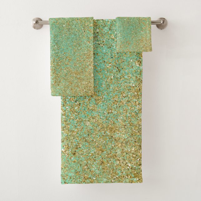 Paillettes de scintillement doré sarcelle aqua gla (En situation)