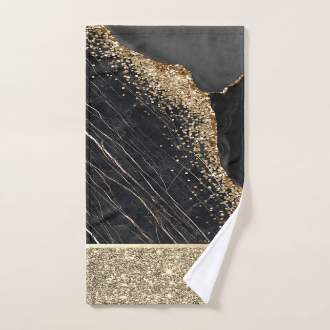 Paillettes de strass doré élégant et stylé sur fon (Serviette à main)