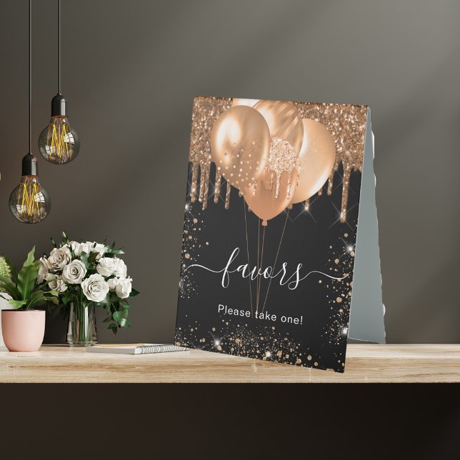 Paillettes d'or noir dégoulinant signe des invités (Créateur téléchargé)