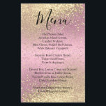 Paillettes dorées élégantes et rose - Menu<br><div class="desc">Menu. Jour de mariage moderne or scintillant et rose prêt à être personnalisé. Produits assortis disponibles - Si vous avez besoin d'une personnalisation supplémentaire, veuillez cliquer sur la zone "Cliquez pour personnaliser davantage" ou "Personnaliser ou modifier le design" et utilisez notre outil de conception pour redimensionner, faire pivoter, changer la...</div>