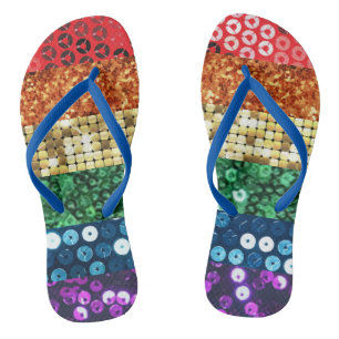 paillettes drapeau chaussures sandales tongs flops