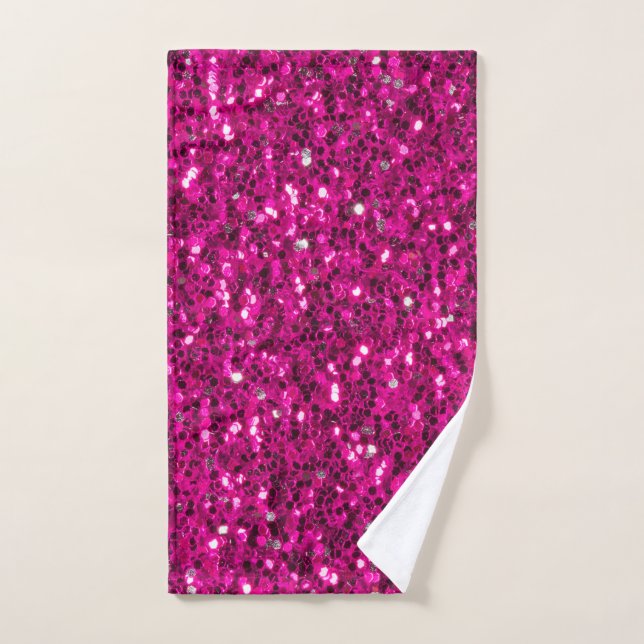 Paillettes fausses étincelles rose chaud (Serviette à main)