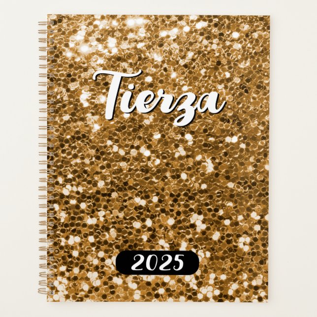 Paillettes Gros Morceaux Dorés Personnalisé 2025 (Devant)