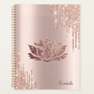 Paillettes Modernes Gouttes Rose Doré Lotus