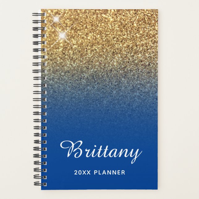 Paillettes ombrées bleu profond personnalisées en  (Devant)
