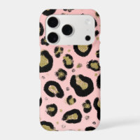 Paillettes Or Rose et Imprimé Léopard Guépard Noir