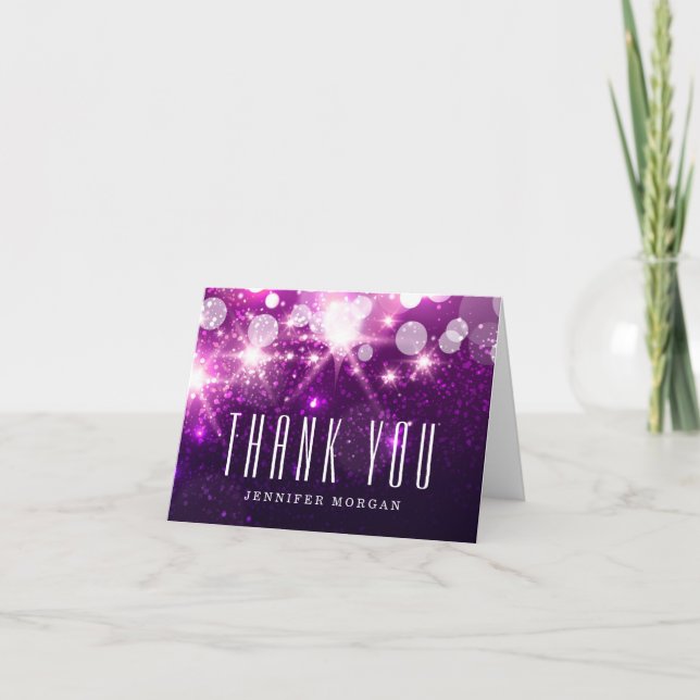 Paillettes violettes scintillantes Merci (Devant)