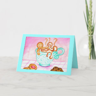 Pain d'épice Boy Christmas Coffee Carte de voeux