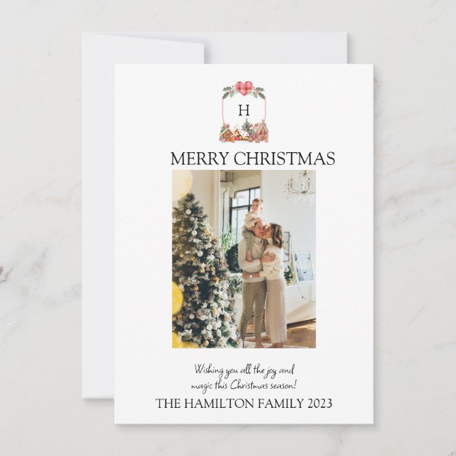 Pain d'épice Crest Village avec photo Carte de Noë (Devant)