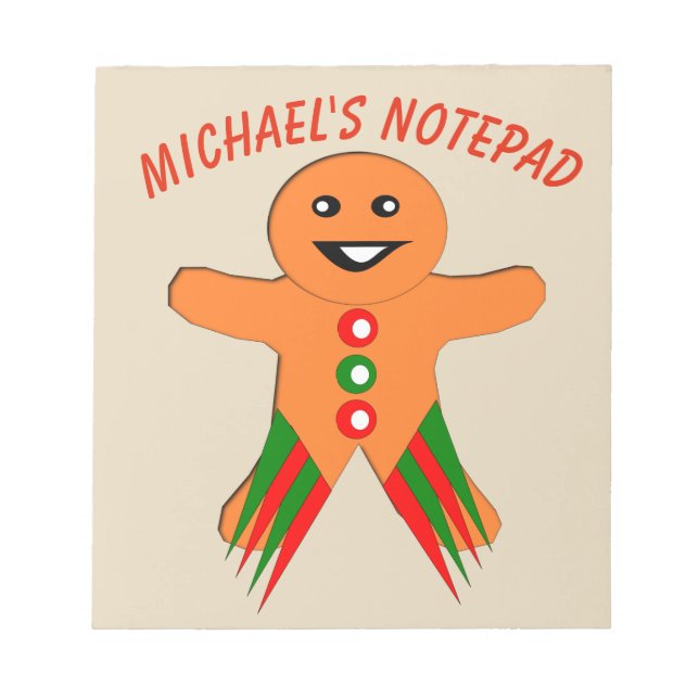 Pain d'épice de Noël Homme Bloc-notes personnalisé (Devant)