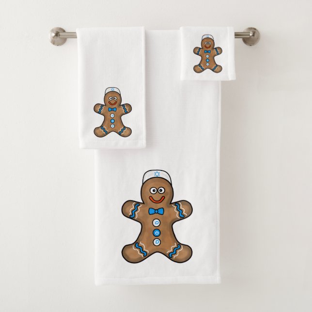 Pain d'épice juif Homme Chrismukkah Serviette de b (En situation)