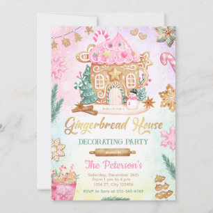 Pain d'épice rose Maison Décoration Invitation