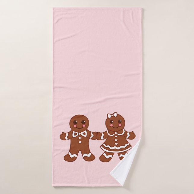 Pain d'épice rose Serviette de bain garçon et fill (Serviette de bain)