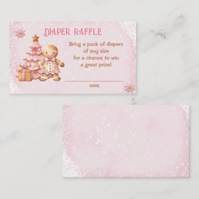 Pain d'épices Baby shower rose Repas Carte (Devant / Derrière)