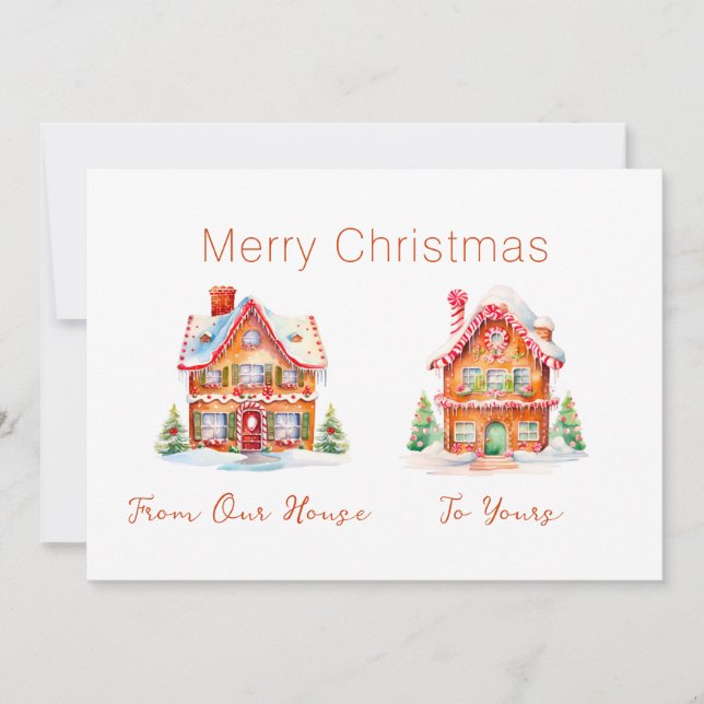 Pain d'épices "De notre maison" Carte de Noël (Devant)