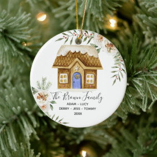 Pain d'épices Famille Maison de Noël Ornement Ca