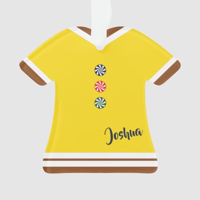 Pain d'épices Homme Suit Jaune Figurine de Noël (devant)