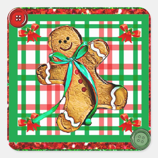 Pain d'épices Hommes Patch Stickers de Noël (Devant)