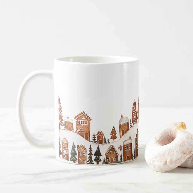 Pain d'épices Noël Ville Mug (Avec donut)