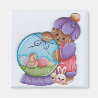 Pain d'épices Pâques Snowglobe Magnet