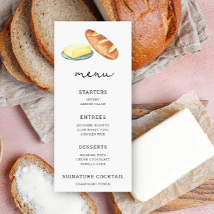 Pain et beurre d'aquarelle - Menu Mariage