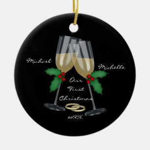 Pain grillé de mariage notre premier ornement de