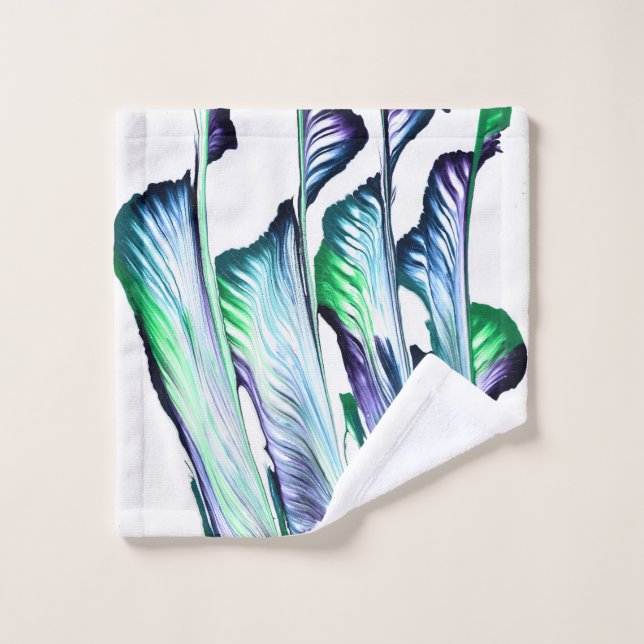 Pain Remover 1 Purple Green Abstract Bath Towels (Gant de toilette)