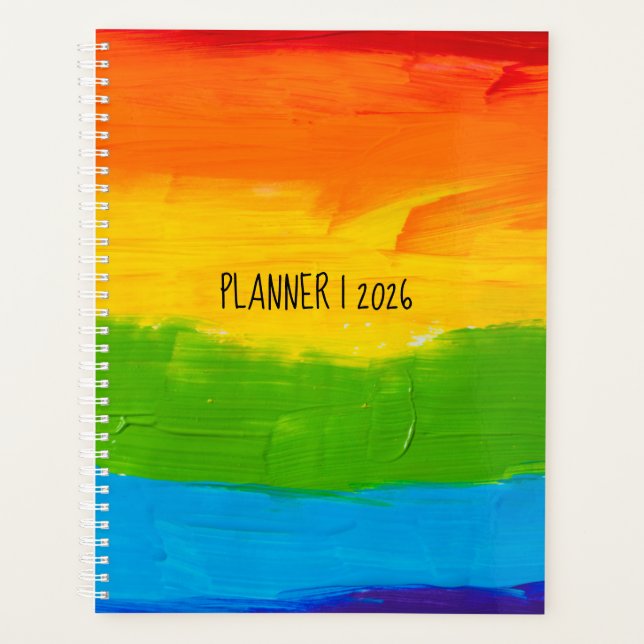 Paint à l'huile Rainbow LGBT 2026 Planner - Gay pr (Devant)
