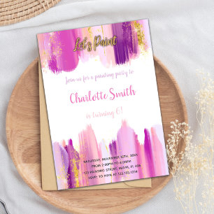 Paint Anniversaire Invitation Violet