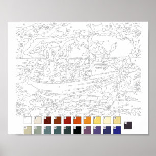 Paint by Numbers Affiche :Bateau