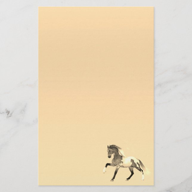 Paint Horse Running Pastel Papier papeterie (Devant)