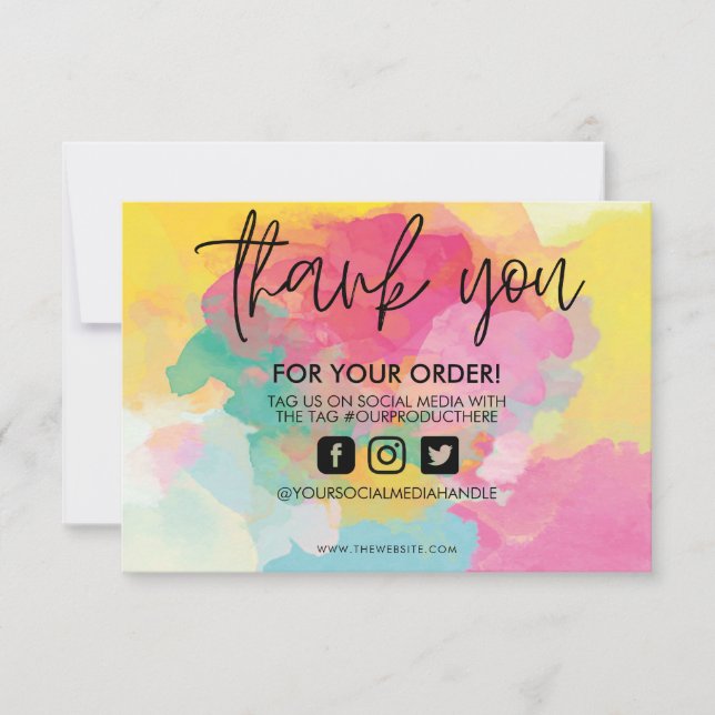 Paint Splatter Aquarelle Merci Média Insérer (Devant)