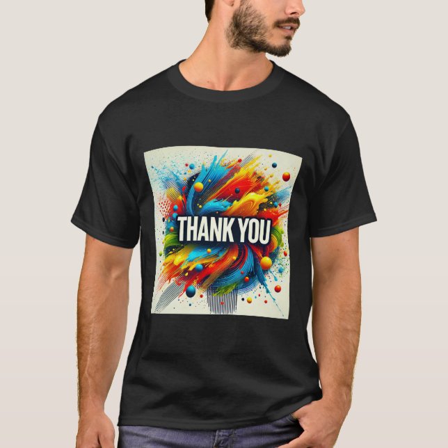 Paint Splatter Merci Mens Tshirt (Devant)