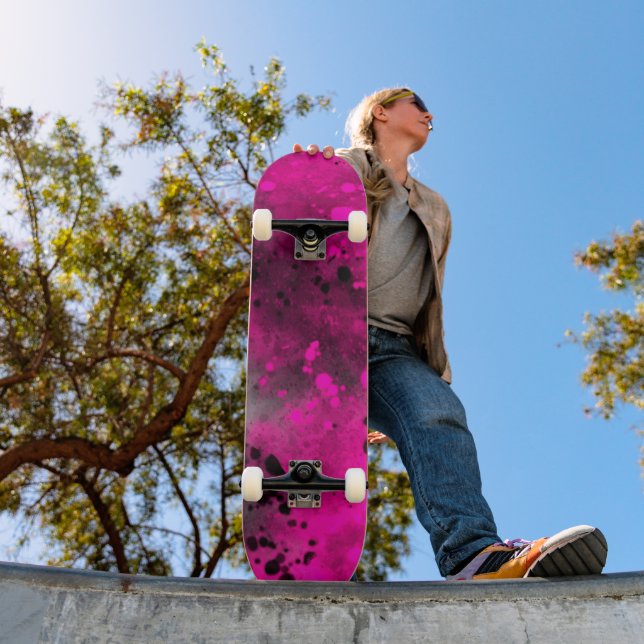 Paint Splatter Pink Skateboard (Extérieur 1)