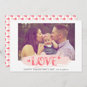 Paint Stroke Love Valentines Jour Carte photo