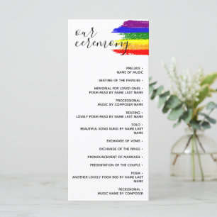 Paint Strokes Pride Flag Programme de mariage LGBT