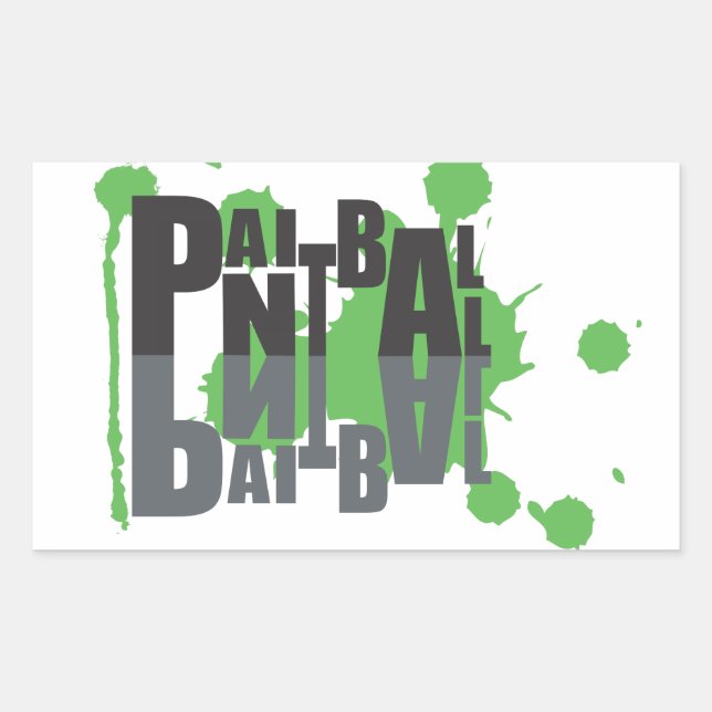 Paintball noir sur logo vert autocollant (Devant)