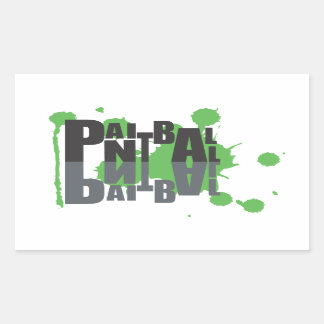 Paintball noir sur logo vert autocollant