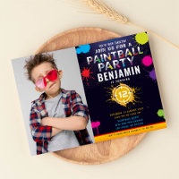 Paintball Party Anniversaire Photo Invitation