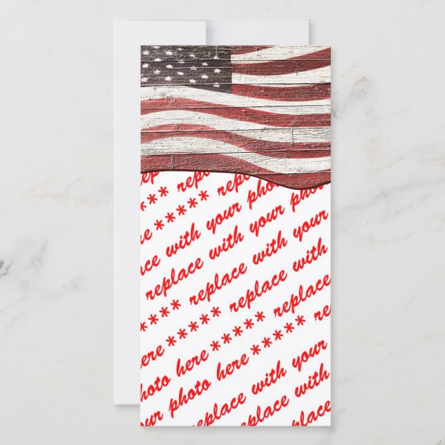 Painted American Flag on Rustic Wood Texture (Devant)