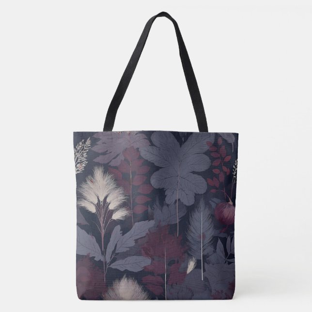Painterly Plum Fig & Pampas Grass Autumn Tote Bag (Devant)