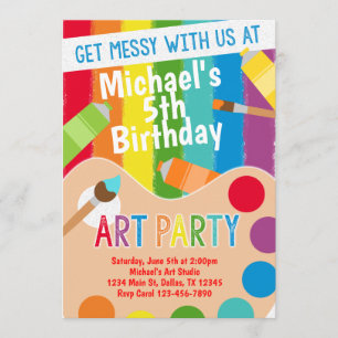 Painting Art Party Anniversaire Invitation Invitat