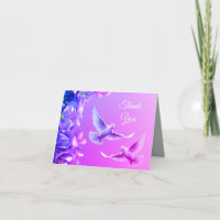 Paire De Belles Cartes de remerciements De Colombe