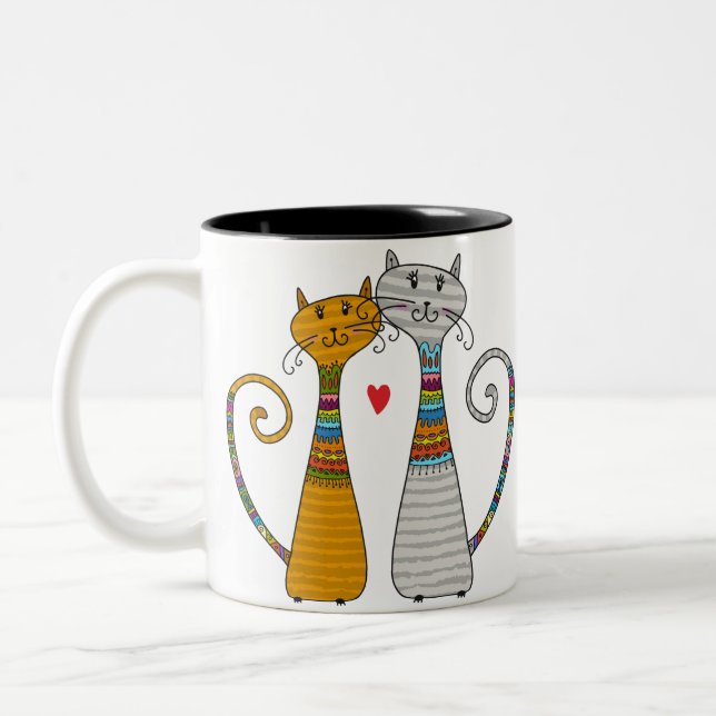Paire de chat en amour - Mug (Gauche)
