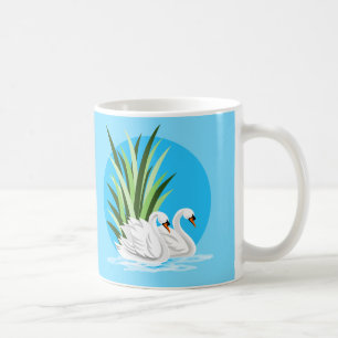 Paire de cygne blanc Coffee Mugs cadeaux